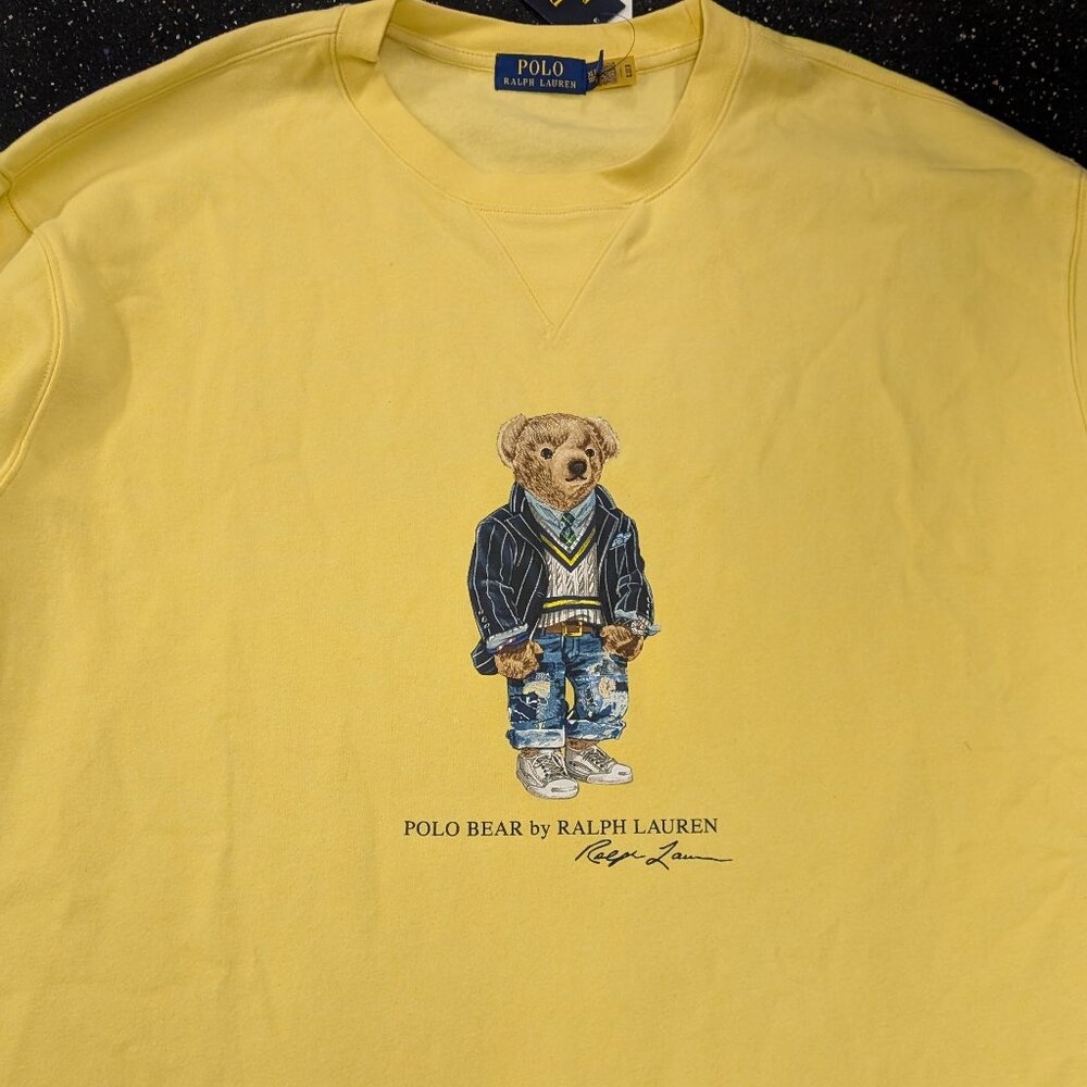Ralph Lauren Yellow Polo Bear Crewneck Sweatshirt - Picture 7 of 7